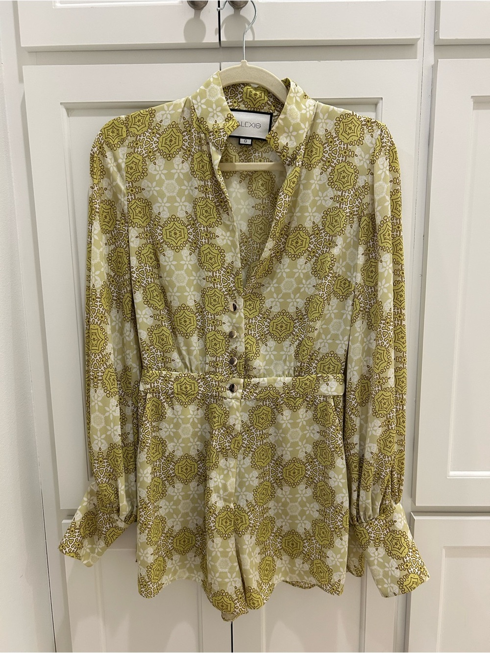 Alexis Lime Green Derby Printed Romper